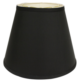Slant Deep Empire Hardback Lampshade With Washer Fitter, Black With White Lining