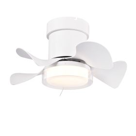 21 Inch Ceiling Fan With 3 Color Temperatures Light And Remote Control DC Motor Powerful And Low Noise Small Space Ceiling Fan For Kitchen Bedroom Din