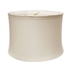 Drum No Hug With 1 Trim Softback Lampshade With Washer Fitter, Snow Color Fabric Lampshade For Table Lamps, Natural Linen, 14  Top X 15 Bottom X 11 He