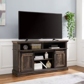 Media Console Table With Storage Cabinet, Mid Century Style Entertainment TV Table, Multipurpose Sliding Door TV Cabinet Large Storage Space,