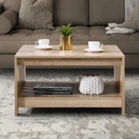 31.5 In. Black Oak Square Wood Coffee Table
