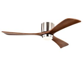 Ceiling Fan With Lights Remote Control,Quiet DC Motor 3 Wood Blade Ceiling Fans 6 Speed Levels,Reversible Ceiling Fan, For Patio Living Room, Bedroom,