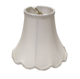 Slant Scallop Bell Softback Lampshade With Washer Fitter, White
