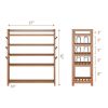 Bamboo 5-Shelf Multifunctional Shoe Rack - Holds up to 20 Pair of Shoes