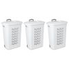 Set of 3 Laundry Hamper Dirty Clothes Baskets with Lids with Roller Wheels