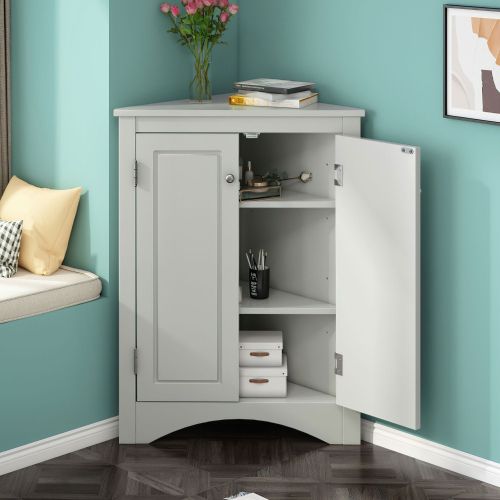 Corner Cabinet Storage Cabinet with Door for Bathroom Bedroom Kitchen