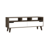 Kobe Tv Stand for TVÂ´s, Three Open Shelves, Two Flexible Drawers