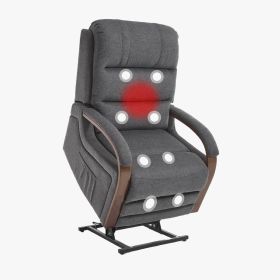 Power Lift Recliner Chair for Elderly, Recliner chair with Massage & Heat, Electric Leather Lift Recliner Chair for Living Room with Side Pocket (Main Color: Charcoal grey, Main Material: Wood+Fabric)