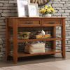 Console Sofa Table with 2 Storage Drawers and 2 Tiers Shelves