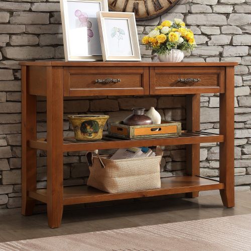 Console Sofa Table with 2 Storage Drawers and 2 Tiers Shelves Console Sofa Table with 2 Storage Drawers and 2 Tiers Shelves
