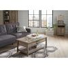 Modern Farmhouse Rectangular Lift Coffee Table with Rustic Gray and White Finish
