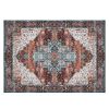 Vintage Area Rug Modern Non Slip Carpet Boho Low Pile Soft Rug Waterproof Machine Washable Rug for Living Room Bedroom Kitchen Dining Room Under Table