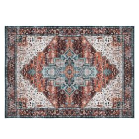 Vintage Area Rug Modern Non Slip Carpet Boho Low Pile Soft Rug Waterproof Machine Washable Rug for Living Room Bedroom Kitchen Dining Room Under Table (Color: Type 3, size: 6_9ft)
