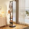Full-length mirror solid wood + rubber wood + glass, 65.7*17.7in(mirror width:13.7in) Large mirror for viewing the whole body