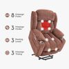 Power Lift Recliner Chair for Elderly, Recliner chair with Massage & Heat, Electric Leather Lift Recliner Chair for Living Room with Side Pocket