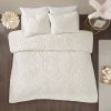 3-Piece Tufted Cotton Chenille Medallion Comforter Set
