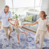 LOOM & LUXE 2'6''x10' Blue Runner, Washable Rug, Low-Pile, Non-Slip, Non-Shedding, Foldable, Kid & Pet Friendly - Area Rugs for living room, bedroom