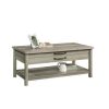 Modern Farmhouse Rectangular Lift Coffee Table with Rustic Gray and White Finish