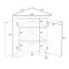 Corner Cabinet Storage Cabinet with Door for Bathroom Bedroom Kitchen