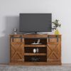 Farmhouse Sliding Barn Door TV Stand for TV up to 65 Inch Flat Screen Media Console Table Storage Cabinet Wood Entertainment Center Sturdy Ranch Rusti