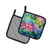 Hydrangeas in Watercolor Pair of Pot Holders Kitchen Heat Resistant Pot Holders Sets Oven Hot Pads for Cooking Baking BBQ, 7 1/2 x 7 1/2