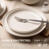 12-Piece Stoneware Dinnerware Sets with Mugs | Microwave & Dishwasher Safe | FDA Certified Non-Toxic Dinner Plates Bowls Set | Stackable Matte Glaze K