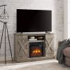 American retro TV Stand Farmhouse Classic Media TV Stand Antique Entertainment for TV up to 50" with Open and Closed Storage Space, Gray Wash