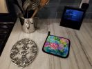 Hydrangeas in Watercolor Pair of Pot Holders Kitchen Heat Resistant Pot Holders Sets Oven Hot Pads for Cooking Baking BBQ, 7 1/2 x 7 1/2